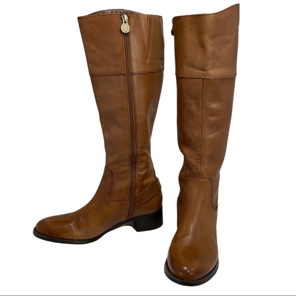 Franco Sarto Brown Leather Wide Calf L-Chipper Boots Women’s size 9M Like New - Picture 3 of 13